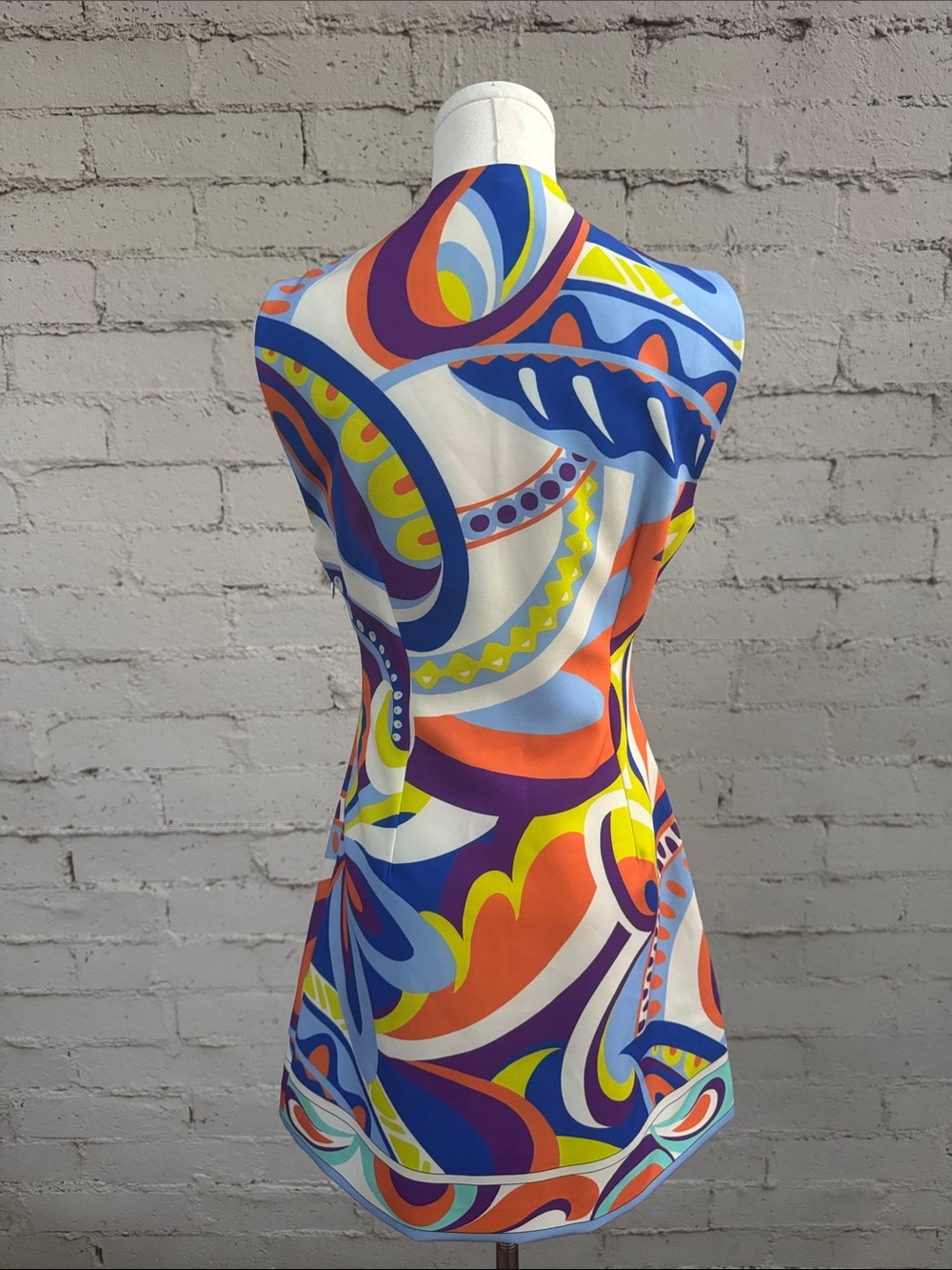 Zara Sleeveless Mod Retro Mini Dress Abstract Print Multi Size S - Picture 8 of 15
